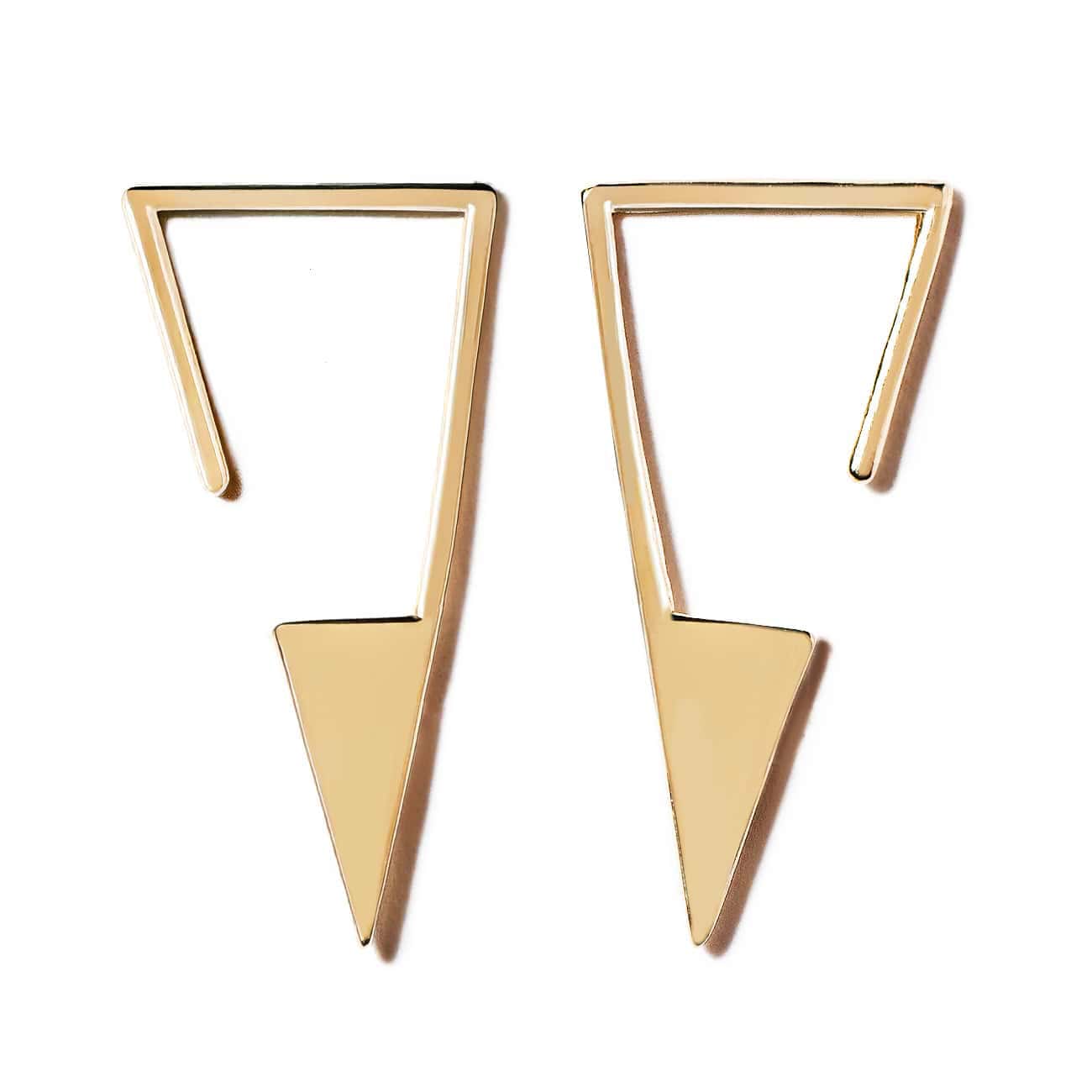 Triangle Threader Earrings for Women - Dainty Gold Plated Geometric Earrings for Everyday Wear | Perfect for Parties, Work & Casual Outfits
