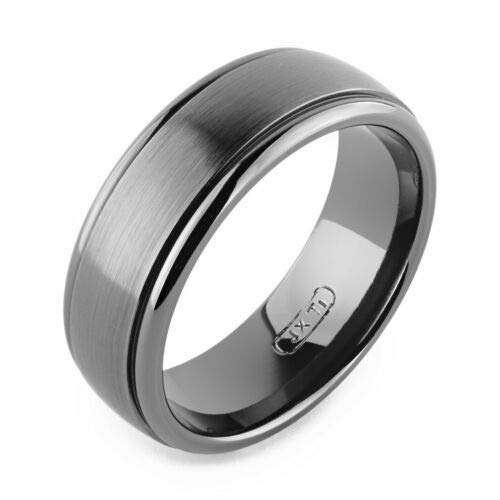 Black Titanium Ring for Men - 7mm Wide Handmade Comfort Fit Band - Customizable Wedding, Engagement & Fashion Jewelry - Made in Canada - Perfect for Gifts, Anniversaries & Everyday Wear