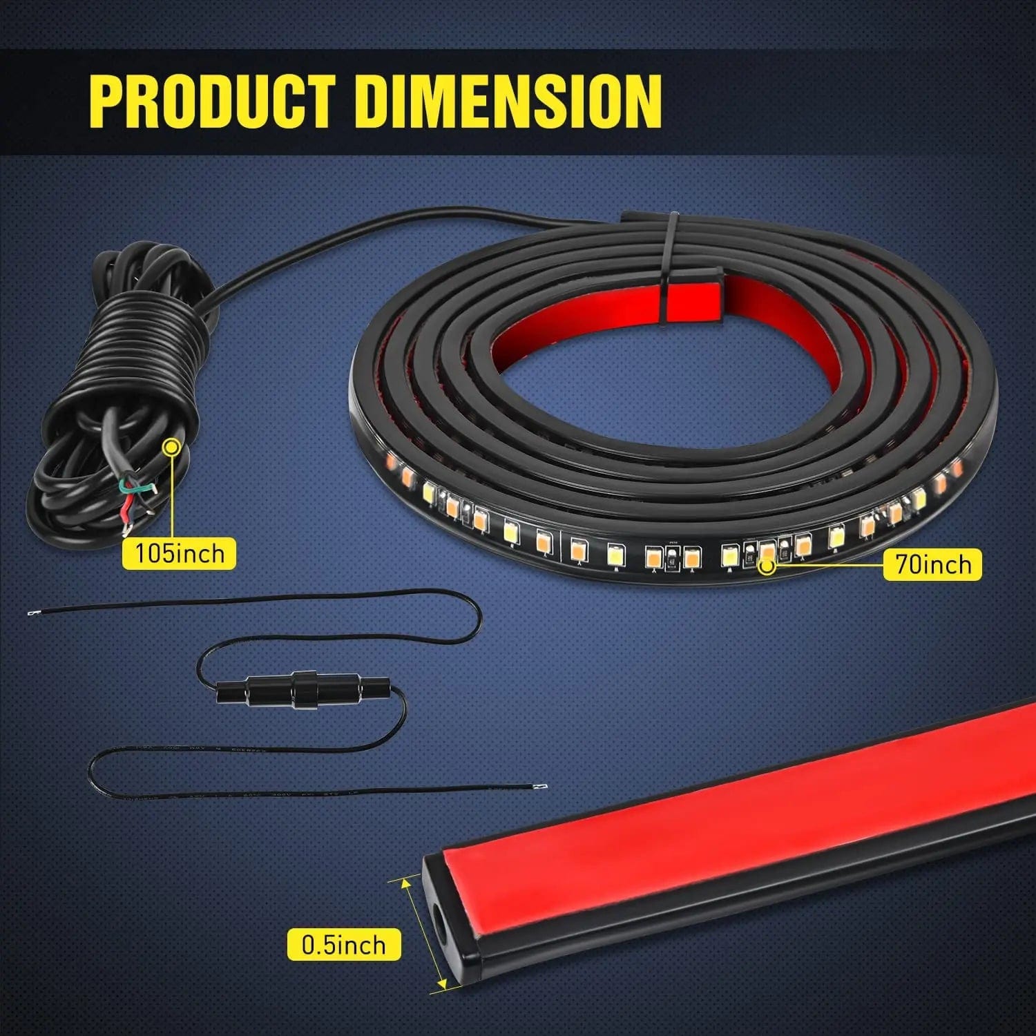 70 Inch 216 LEDs Running Board Light Strip - Amber & White DRL Lights for Trucks & SUVs - Waterproof LED Step Lights for Off-Road & Night Driving