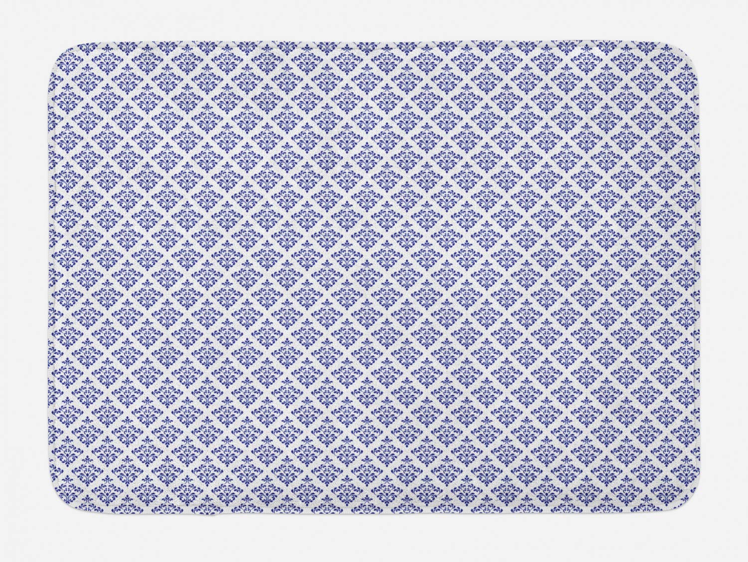 Ambesonne Non-Slip Ethnic Bath Mat - Monochrome Damask Leaves Slavic Design, 30.2