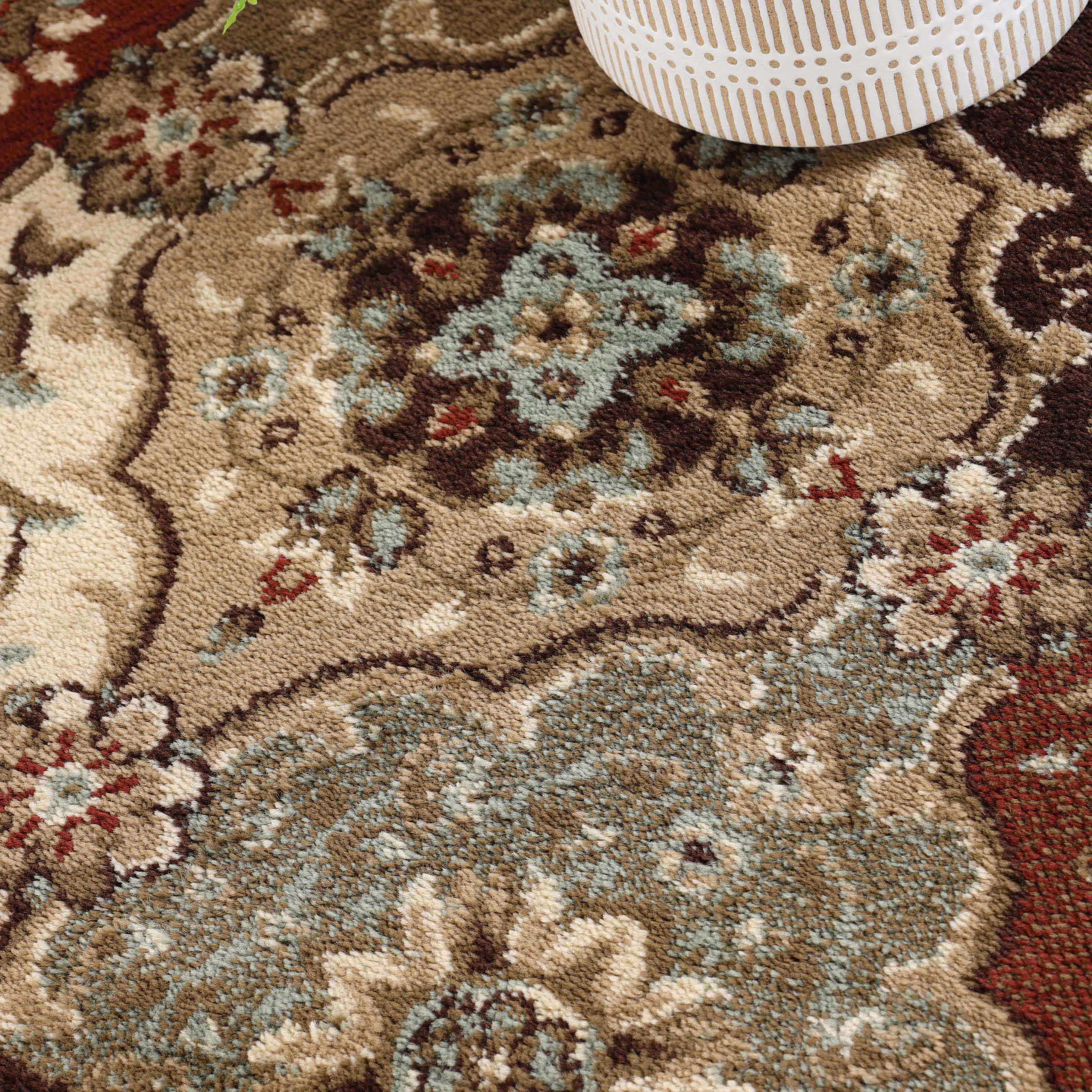 Palmyra Traditional Floral Medallion Indoor Area Rug - Non-Slip Living Room Carpet, Bedroom Runner Rug for Home Decor - Perfect for Hallway, Entryway & Cozy Spaces