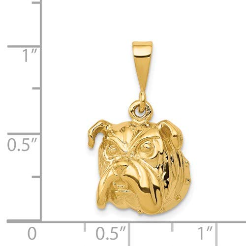 14K Yellow Gold Bulldog Pendant for Men & Women - Roy Rose Jewelry - Perfect Gift for Dog Lovers, Birthday, Anniversary & Everyday Wear