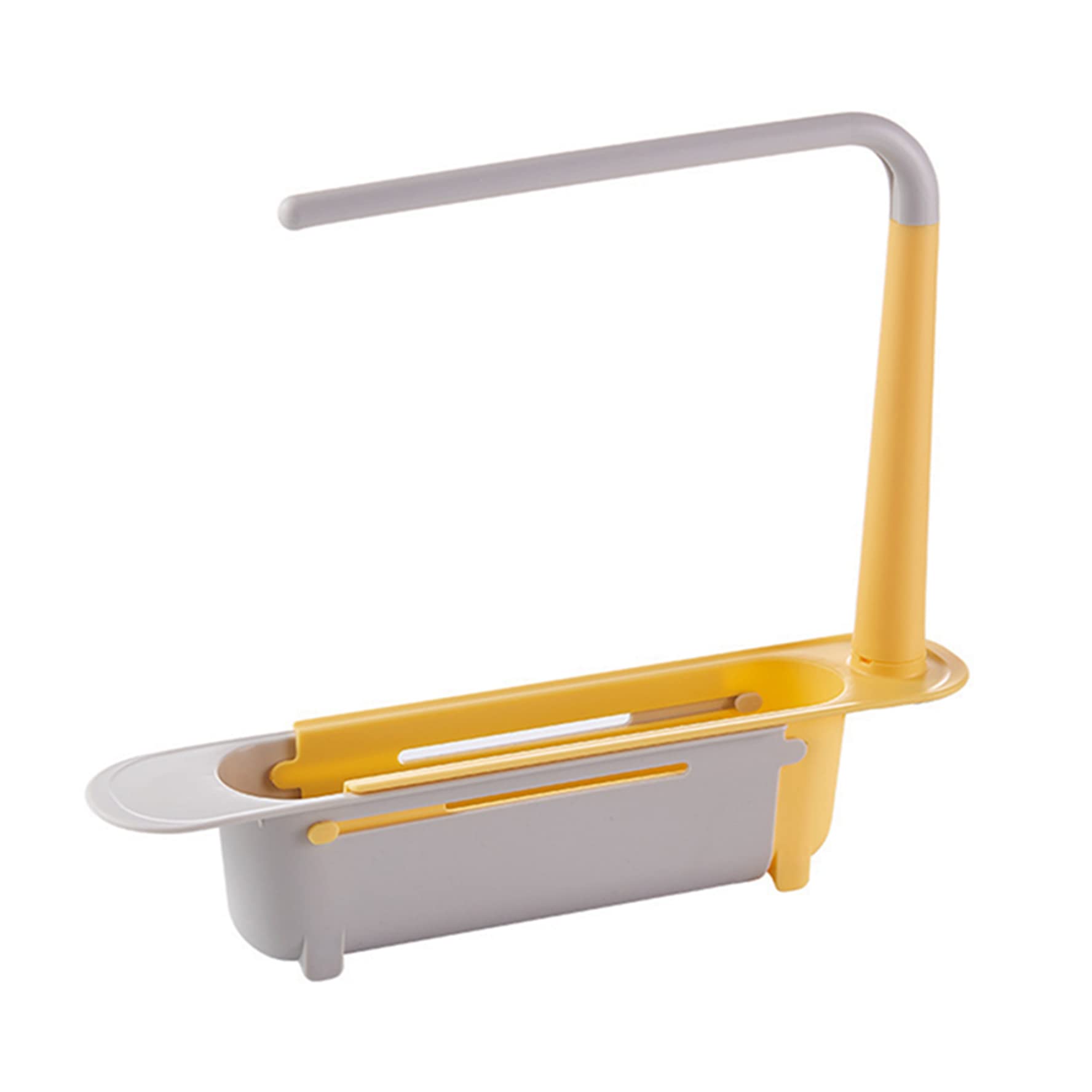 Expandable Kitchen Sink Organizer - Adjustable Telescopic Sponge & Dish Cloth Holder, Sink Storage Rack Caddy for Home Kitchen (Yellow) | Perfect for Organizing Sponges, Brushes & Cleaning Supplies by The Sink