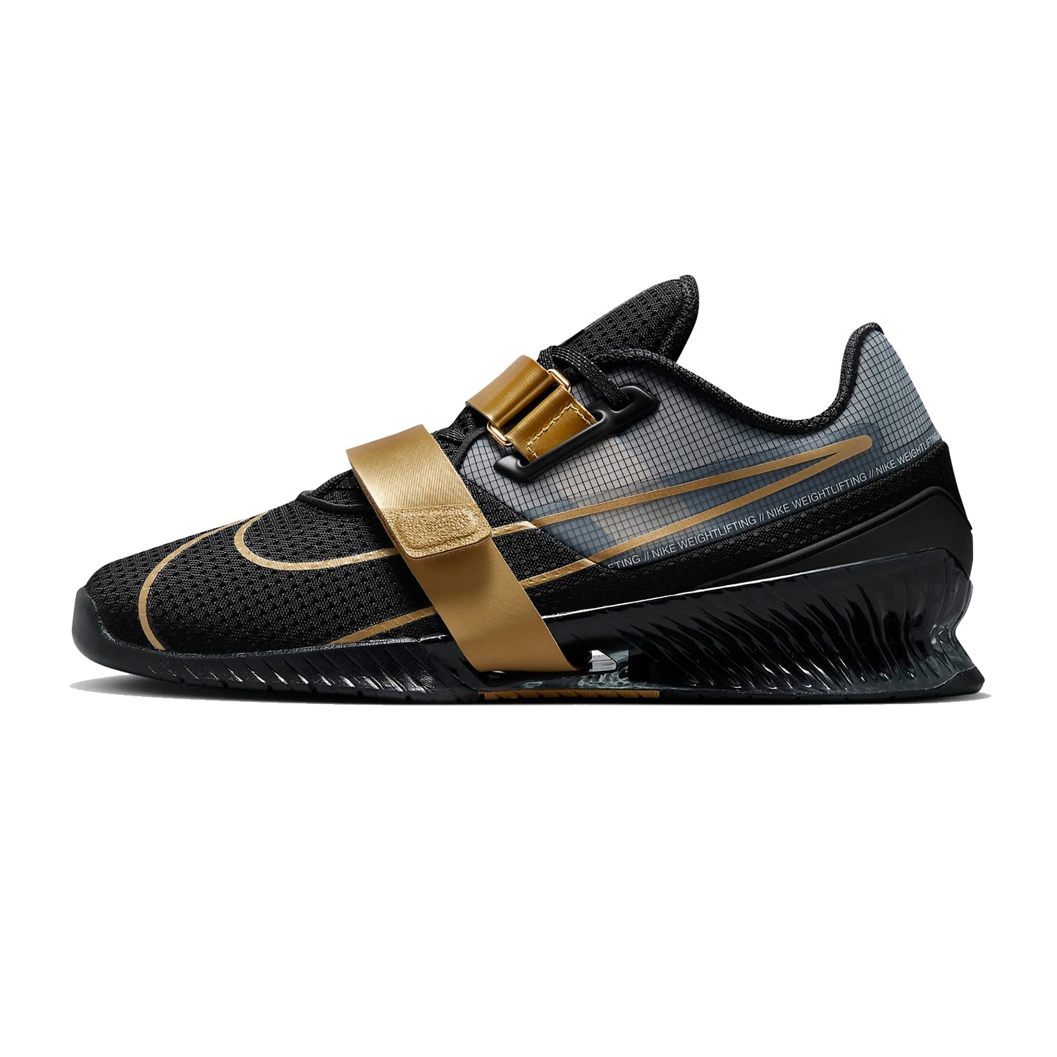 Nike Romaleos 4 Weightlifting Shoes for Men - Black & Gold Crossfit Training Shoes for Powerlifting, Squats & Olympic Lifts - Premium Stability & Support for Gym Workouts