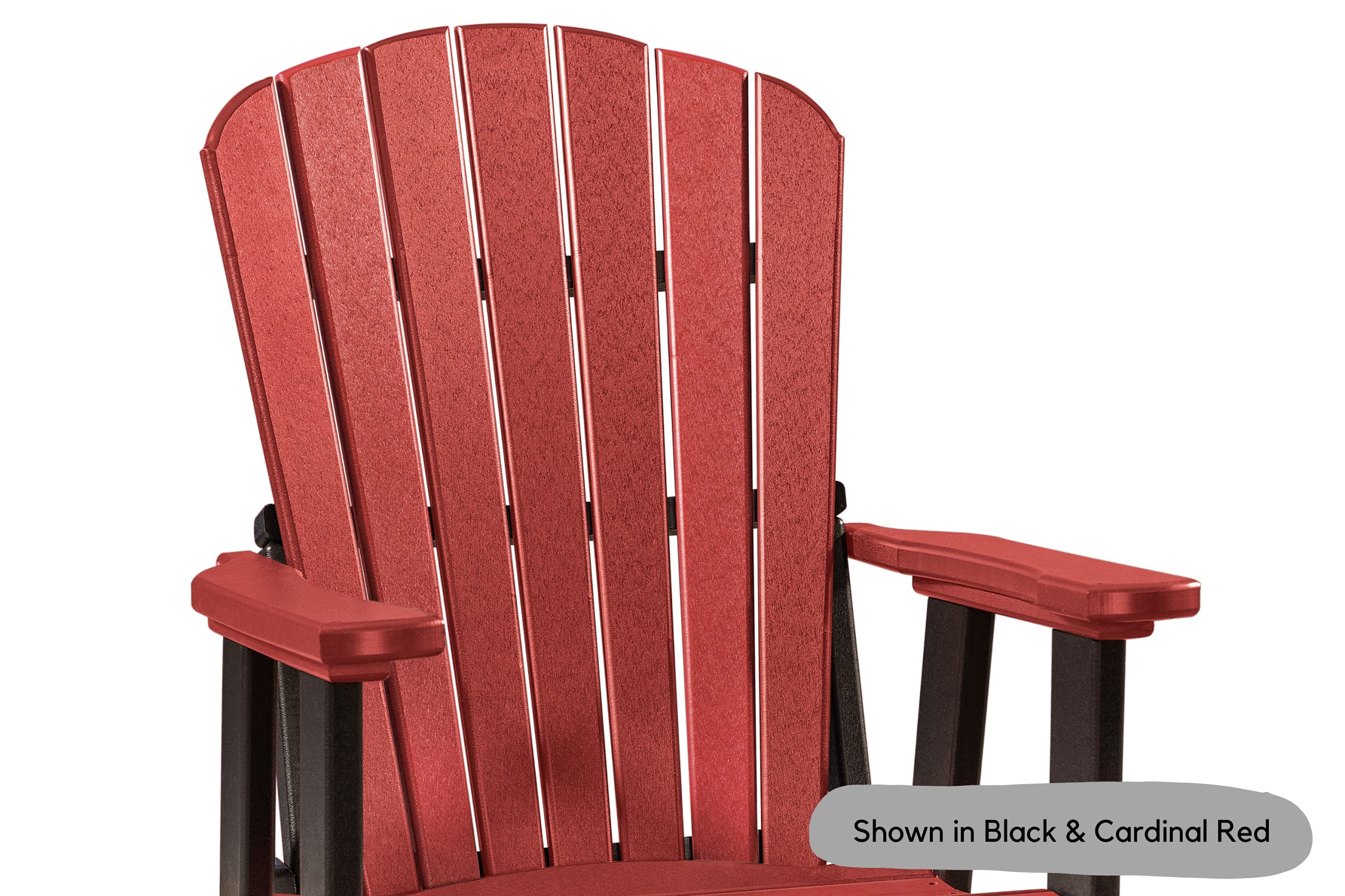 Premium Poly Adirondack Swivel Glider Chair with Slat Fan Back - Outdoor Patio Furniture in Black & Aruba Blue - Perfect for Poolside, Garden, and Deck Relaxation