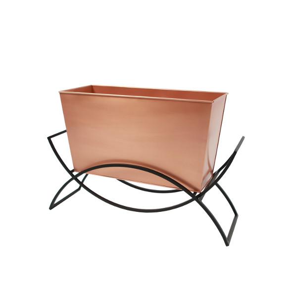 Odile Planter with Copper Plated Flower Box - Modern Home & Office Decor for Indoor Plants, Succulents, and Flowers | Perfect for Living Room, Bedroom, or Desk Decorations