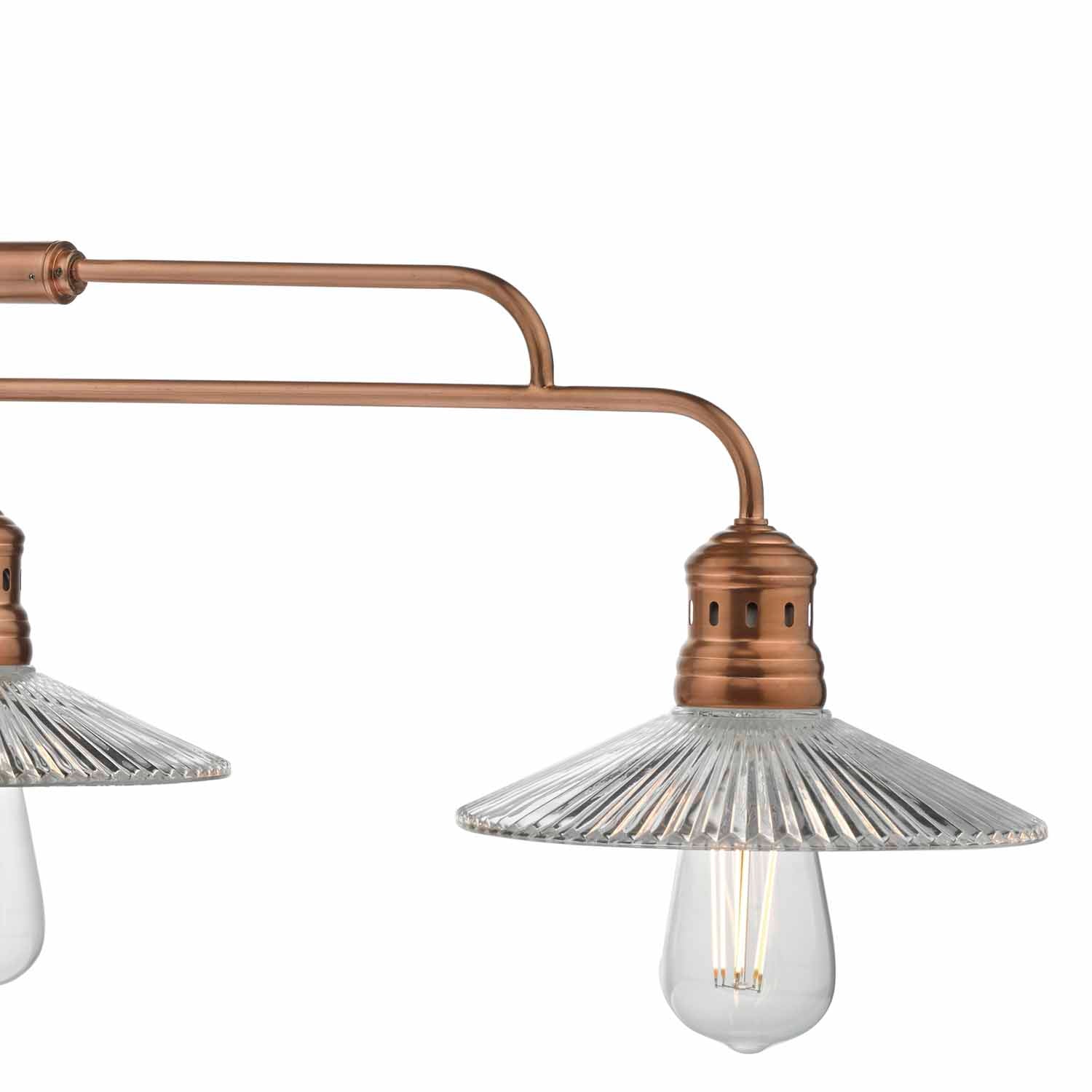 Brushed Copper & Ribbed Glass