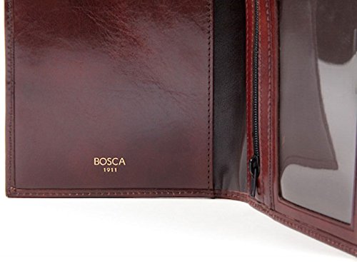 Bosca Vintage Leather Flight Attendant Bag - Classic Black Pilot Travel Bag for Men & Women - Perfect for Business Trips, Air Travel & Everyday Use