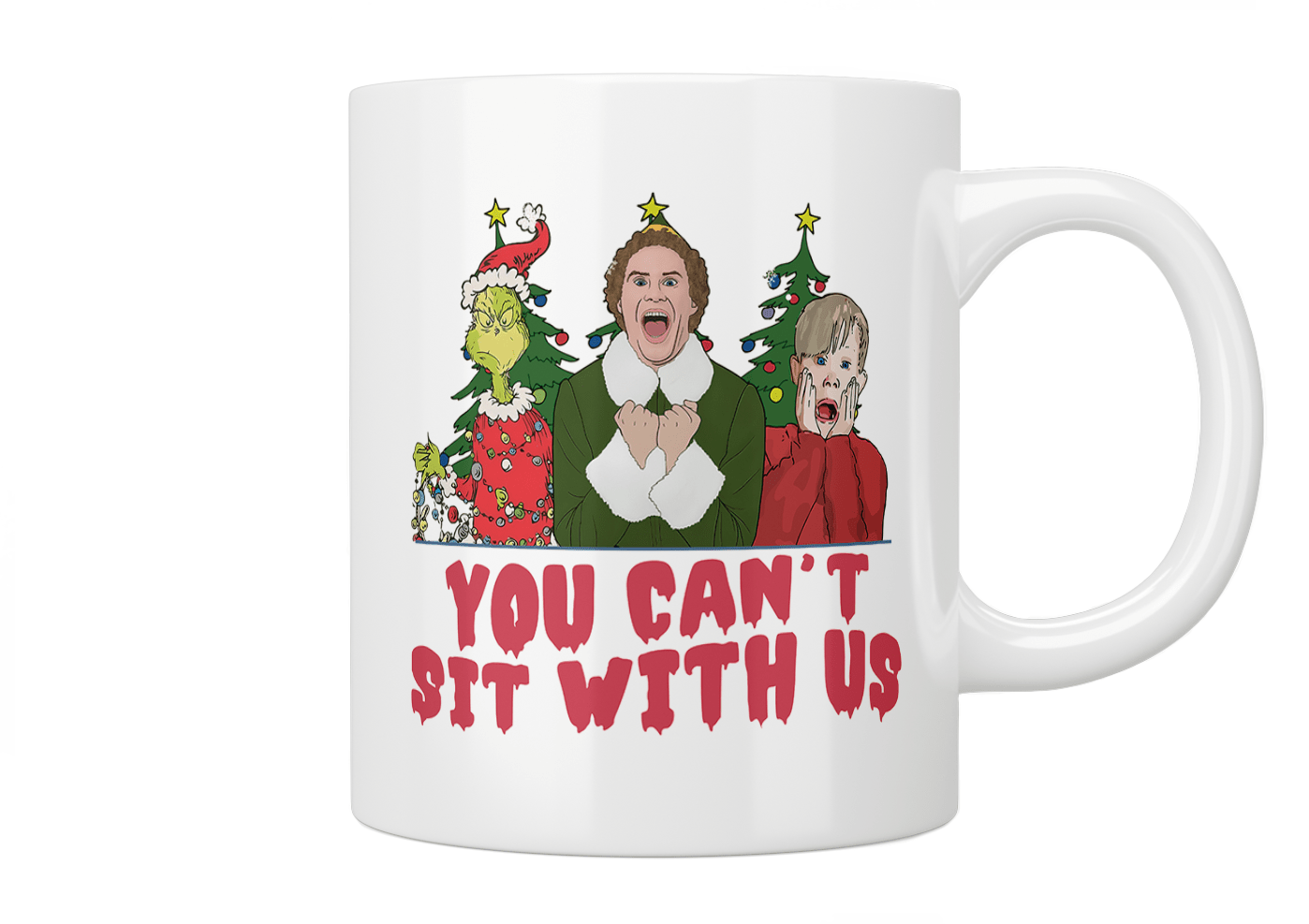 Funny Christmas Mug - 'You Can't Sit With Us' Holiday Coffee Cup - Perfect for Office Gifts, Secret Santa & Festive Celebrations