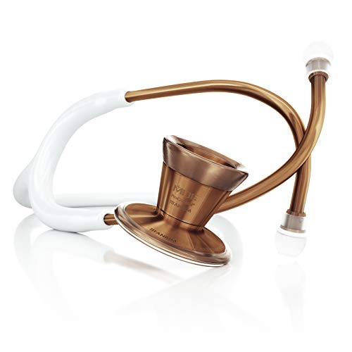 MDF Cyprium ProCardial Cardiology Stethoscope - Lightweight Titanium Dual Head Stethoscope for Adults with White Tube & Cyprium Chestpiece (MDF797TCP29) - Ideal for Doctors, Nurses, Medical Students & Healthcare Professionals