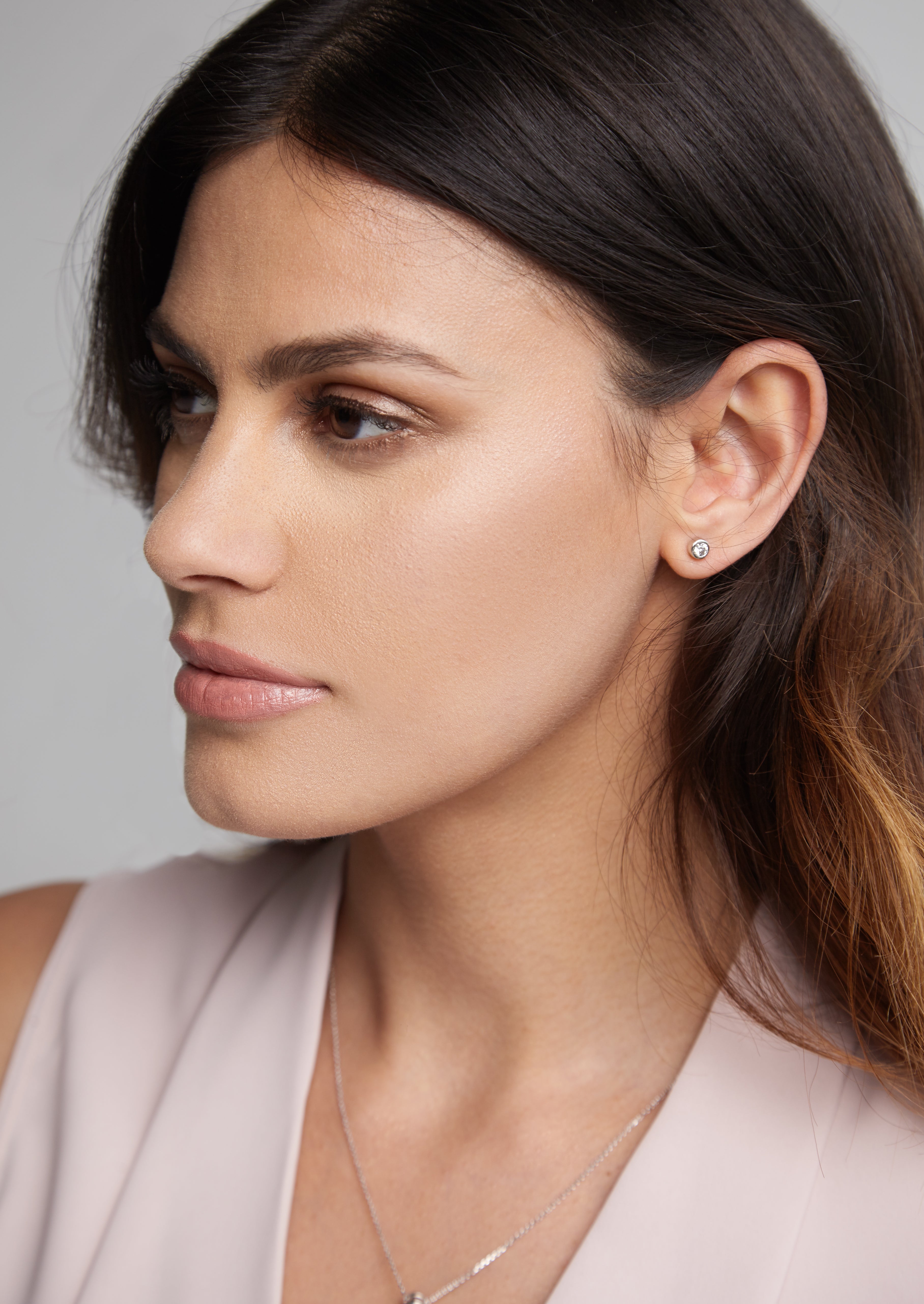 Exquisite Bezel Set Diamond Earrings for Women - 14K Gold Stud Earrings with Sparkling Diamonds - Perfect for Weddings, Anniversaries & Special Occasions