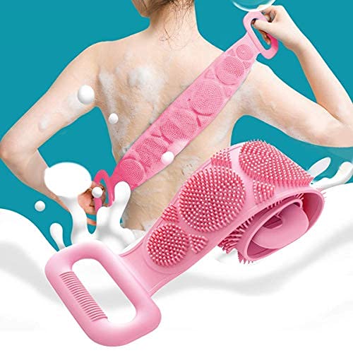 Sampton Silicone Body Scrubber - Dual-Sided Exfoliating Brush for Deep Skin Cleaning & Massage - Perfect for Shower & Bath Use