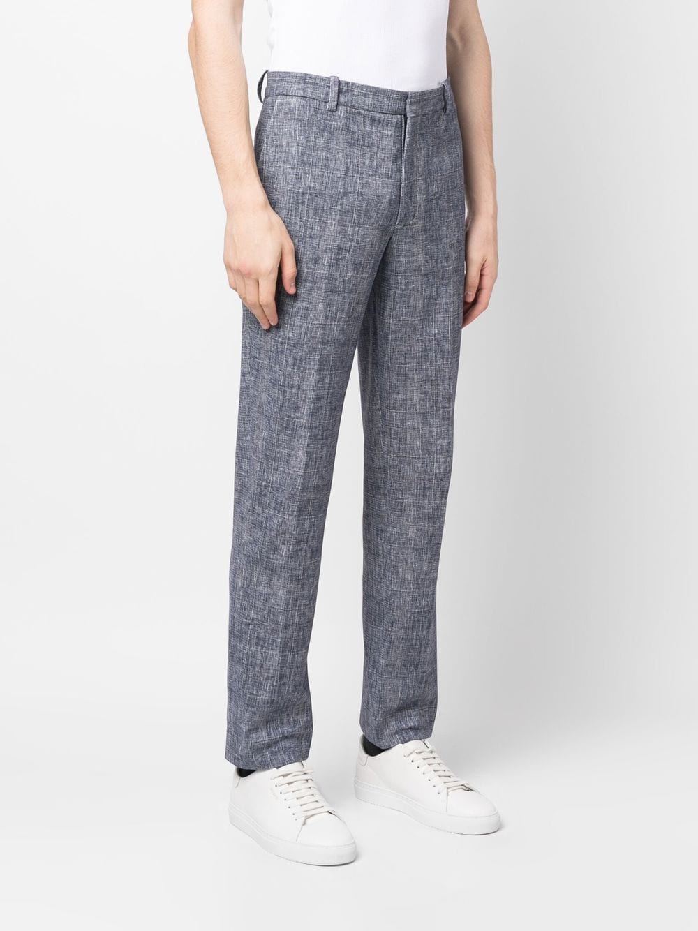 Circolo 1901 Men's Casual Blue Trousers - Comfortable Stretch Fit Pants for Work, Travel & Everyday Wear