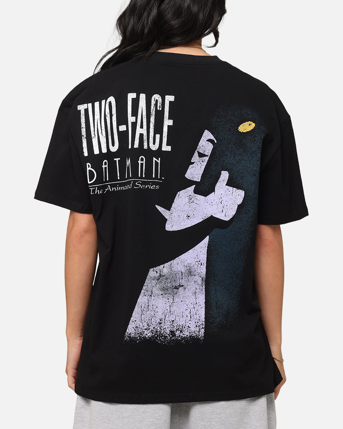 American Thrift X DC Comics Batman Two-Face Graphic T-Shirt - Black Cotton Tee for Men - Perfect for Cosplay, Comic Con & Superhero Fans