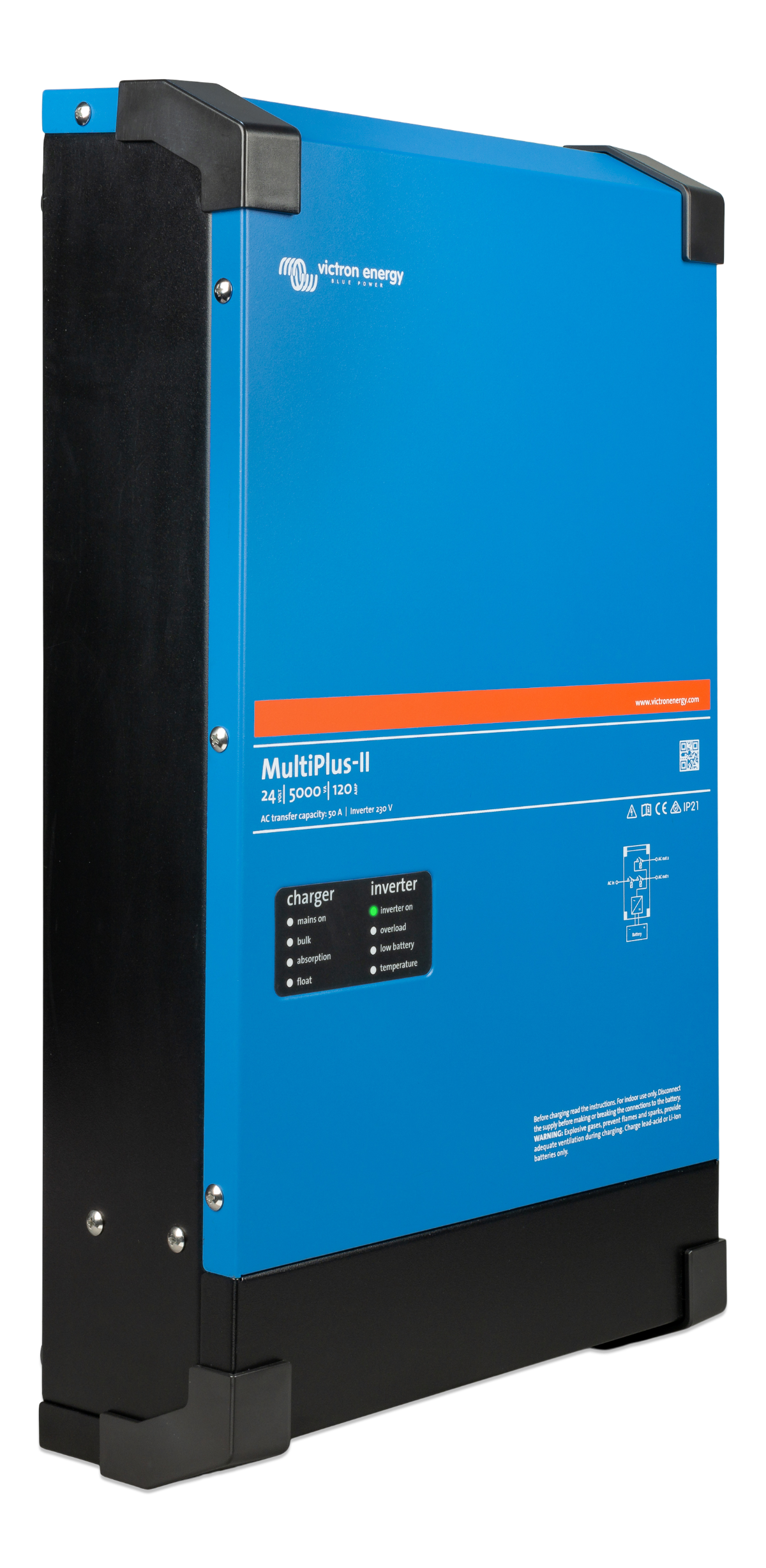 Victron Energy MultiPlus II 24V 5000VA 120V 50A 230V Pure Sine Wave Inverter Charger - Perfect for Off-Grid Solar Systems, RVs, and Marine Applications