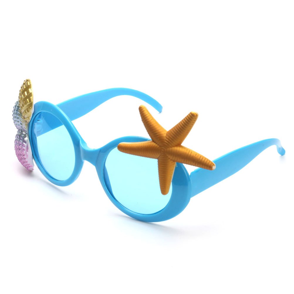 Tropical Party Sunglasses with Sea Shell Decoration - Fun Beach Themed Costume Accessories for Summer Parties, Luau Events & Hawaiian Theme Nights