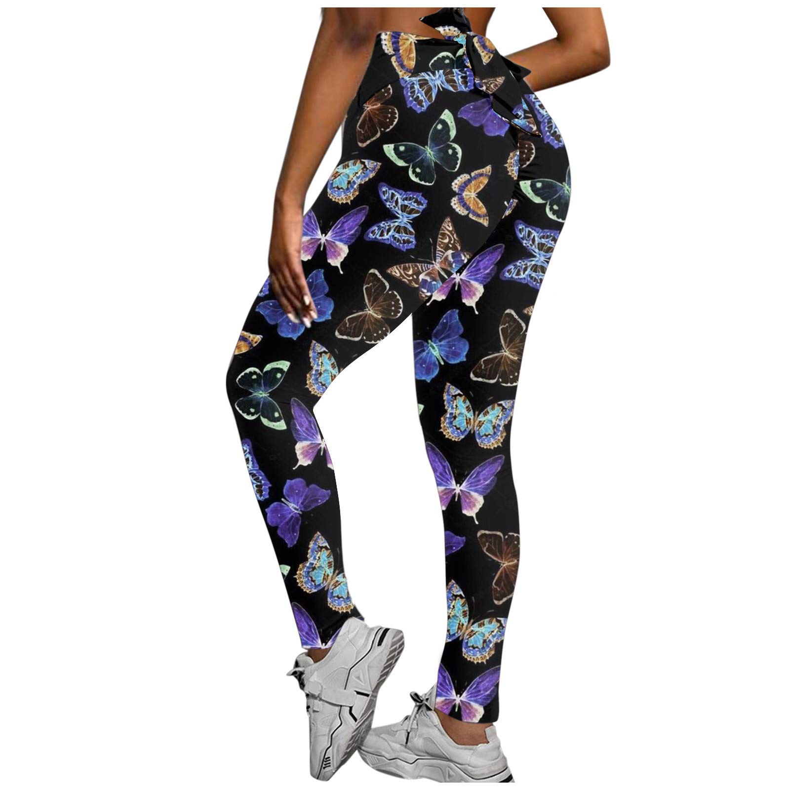Posijego Women's High Waisted Graphic Leggings - Summer & Fall Workout Pants for Gym, Yoga, Running & Casual Wear | Trendy Athletic Pants for Women C5