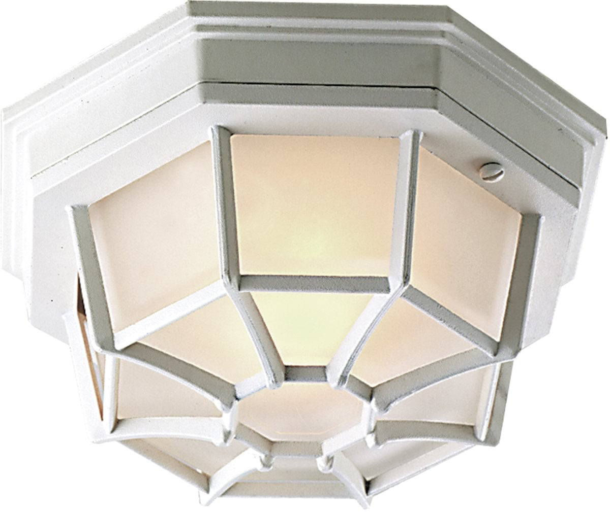 11W Bulkhead 1 Light Outdoor Flush Mount Matte White - Waterproof Wall Sconce for Porch, Garage & Patio Lighting