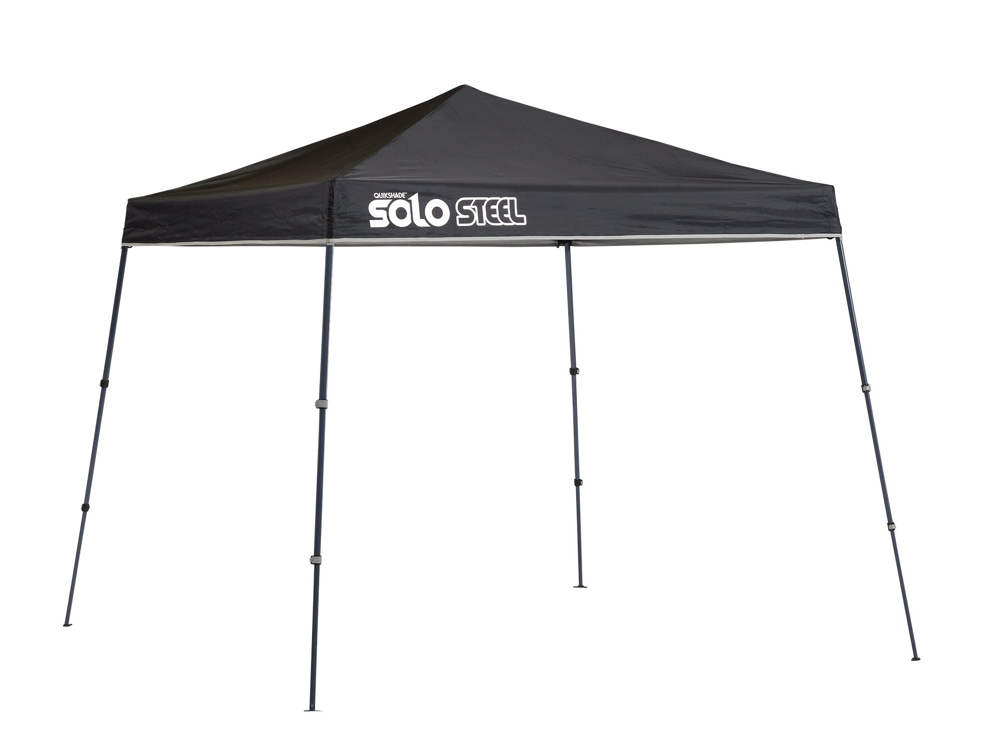 Quik Shade 9' x 9' Solo Steel Pop-Up Canopy Tent - 50 Square Feet of Shade with Slant Legs for Outdoor Events, Camping, Beach & Backyard Parties