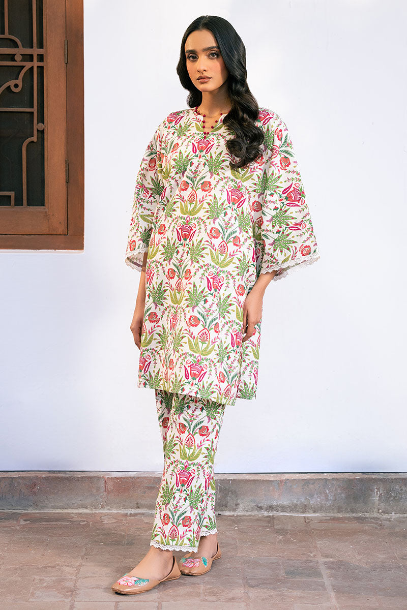 IVORY TALE 2 Piece Printed Khaddar Suit Set - Traditional Pakistani Cotton Outfit for Women | Perfect for Weddings, Parties & Festive Occasions