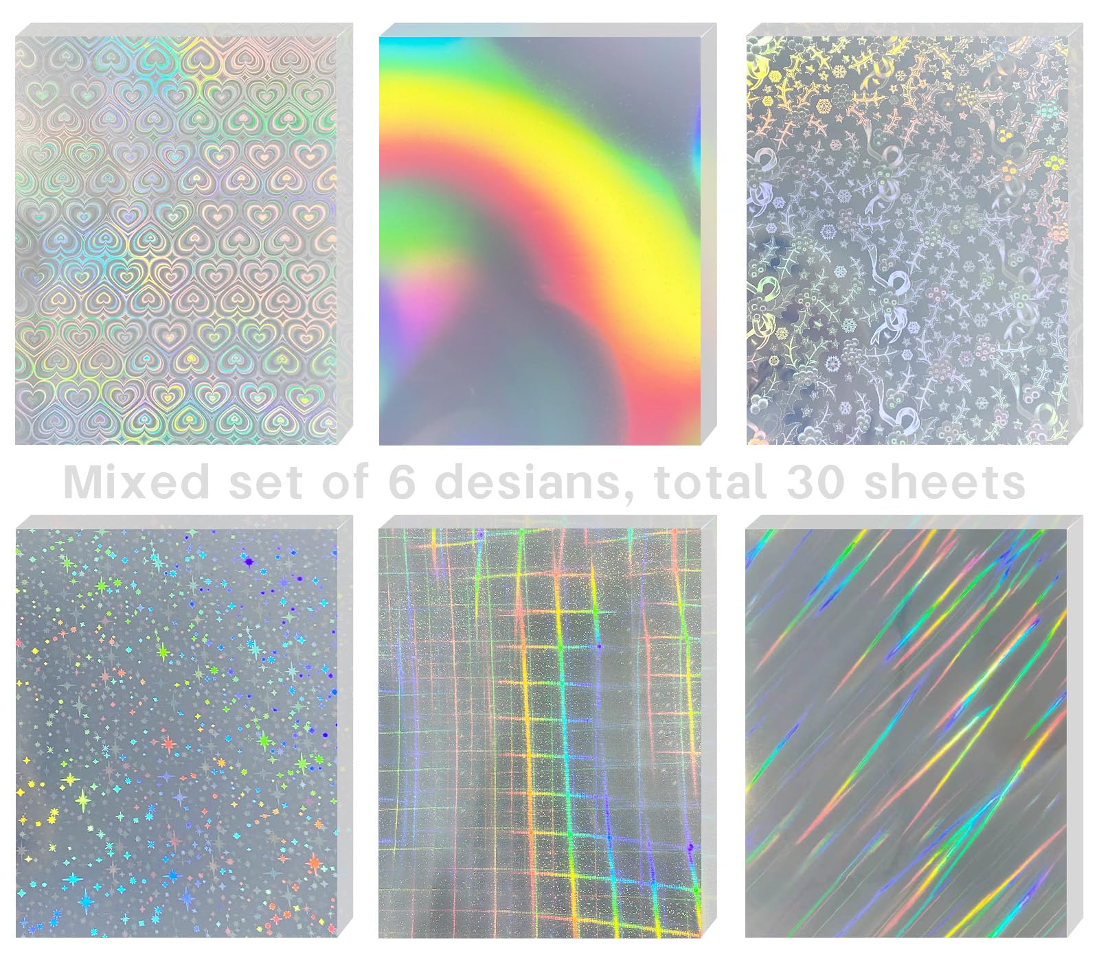 30 Sheets Holographic Vinyl Printable Sticker Paper - A4 (8.25