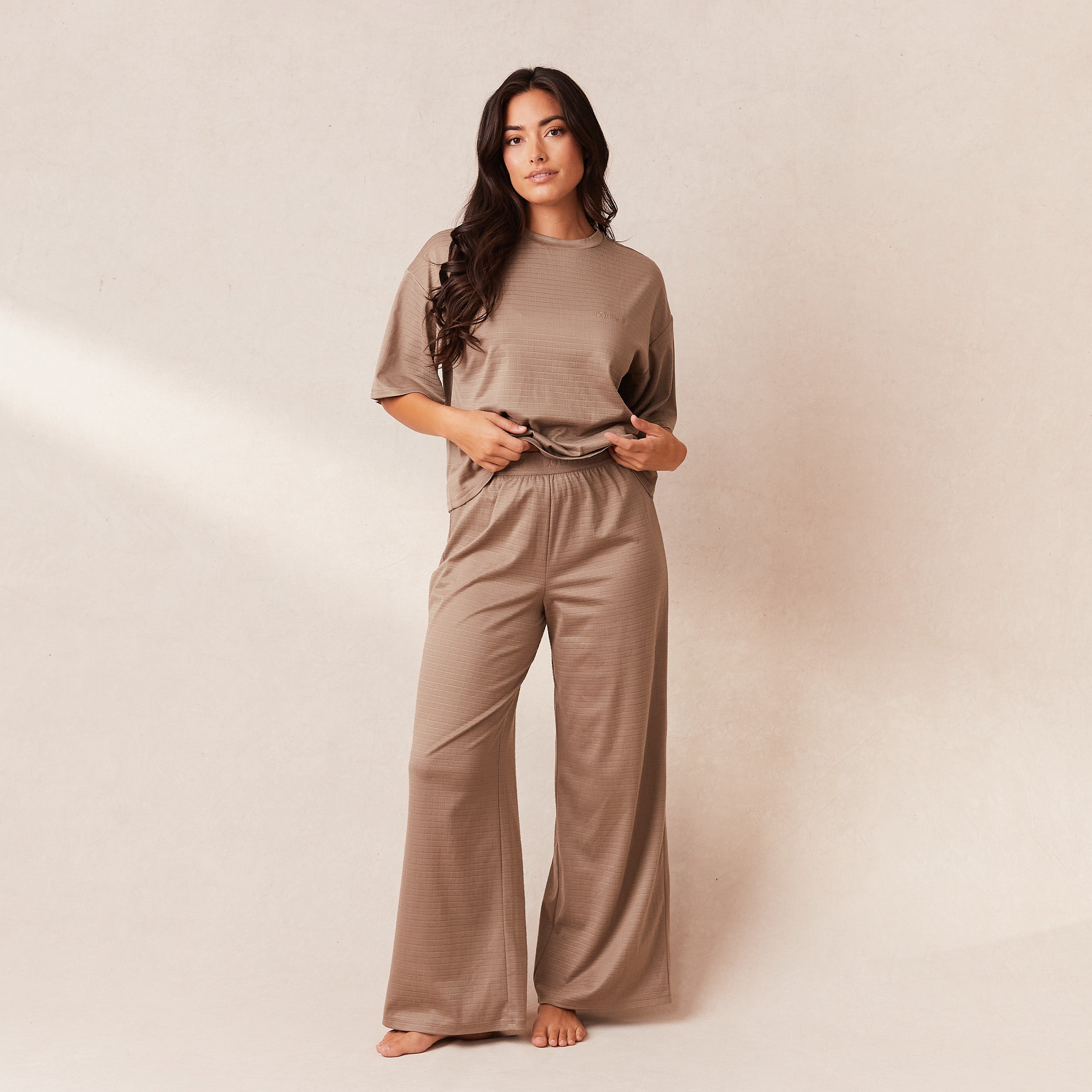 Cozy Classic Fleece Oversized Pajama Pants for Women - Soft & Warm Winter Sleepwear - Fawn Brown Loungewear for Relaxing at Home