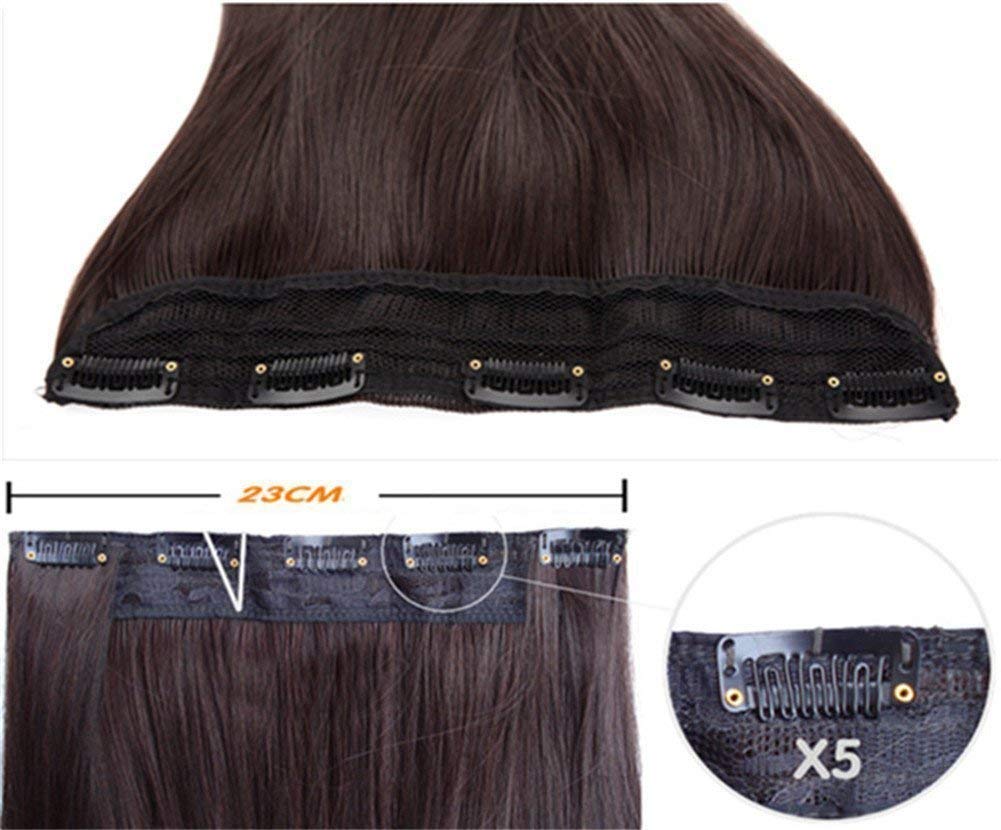 INAAYA Clip-in Hair Extensions for Women - 5-Pack Curly Synthetic Hair (Black) for Instant Styling