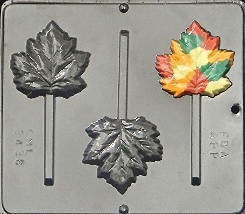 Maple Leaf & Fall Autumn Lollipop Chocolate Candy Mold 3436 - Perfect for Halloween, Thanksgiving, and Seasonal Dessert Decorations