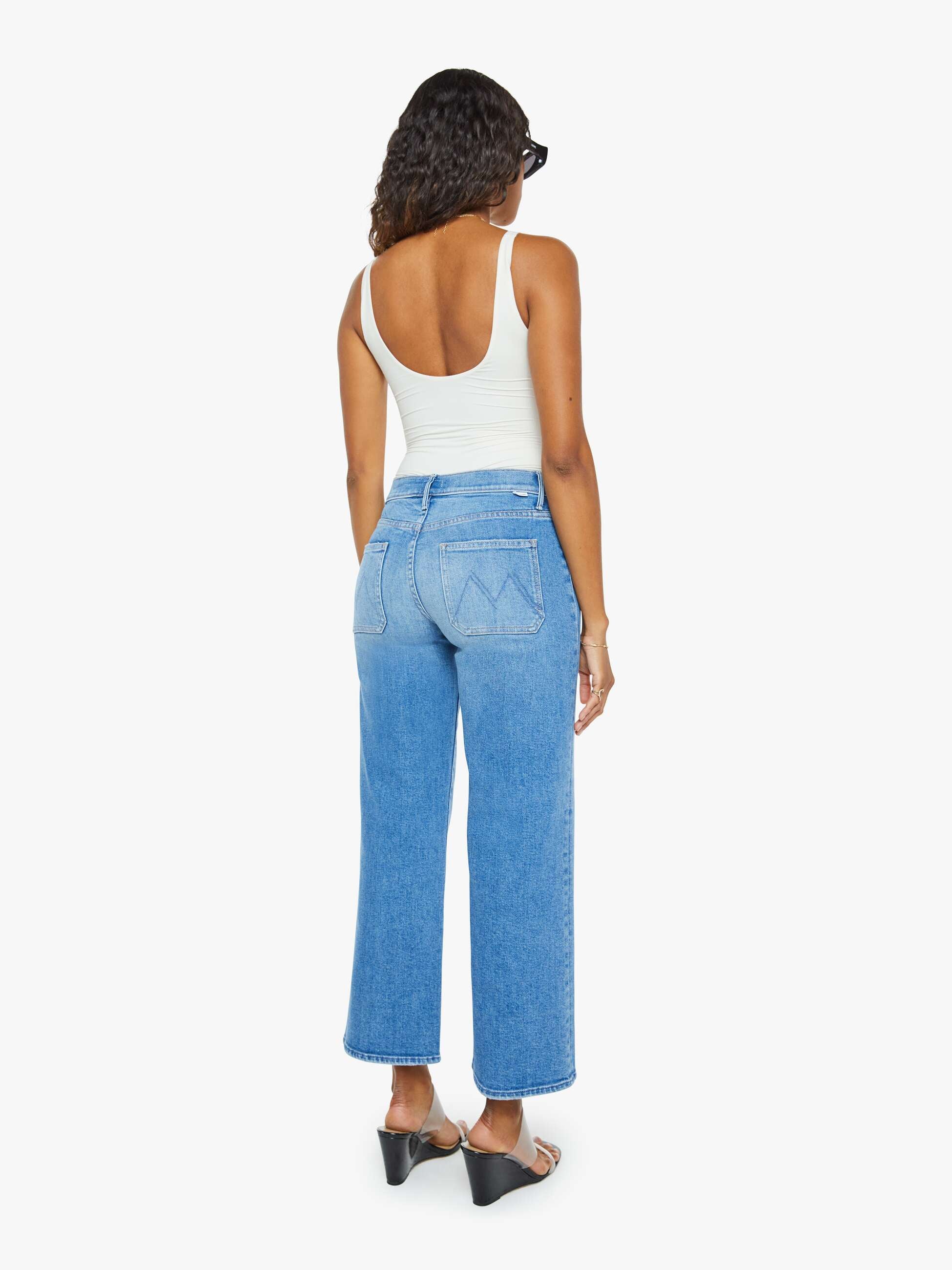 Women's Mid Rise Maven Ankle Jeans with Patch Pockets - Comfortable Stretch Denim Pants for Casual Wear & Everyday Outfits