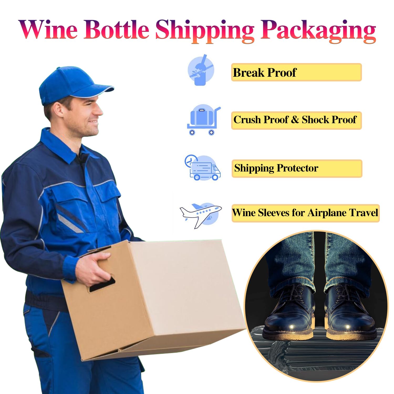 16 Pack Inflatable Wine Travel Bags - Reusable Bottle Protectors for Wine Bottles | Perfect for Air Travel, Camping & Gift Shipping | Leak-Proof Wine Shipping Solution