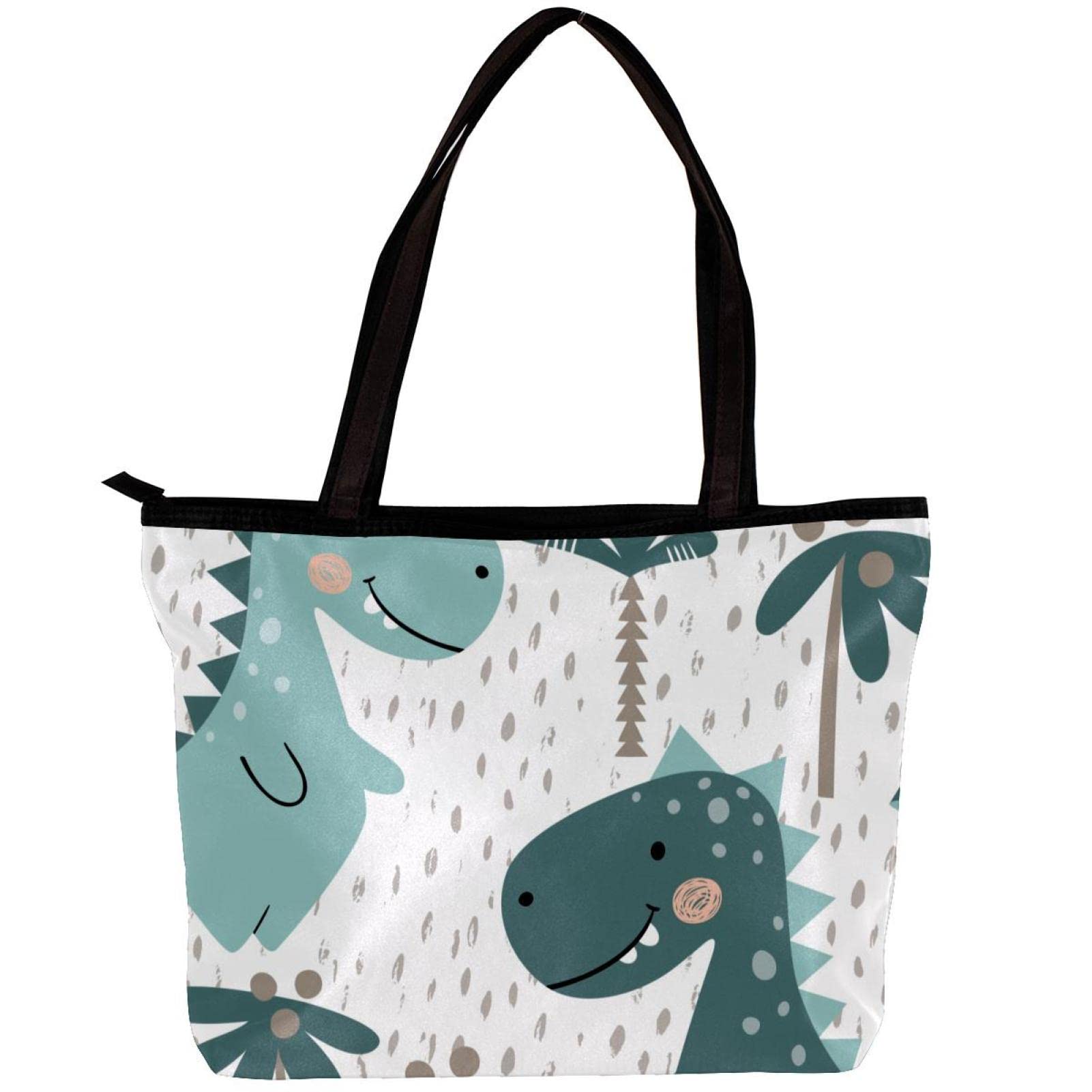 Stylish Women's Tote Shoulder Bag with Cute Dragon Print & Inner Pouch - Perfect for Work, Travel, Shopping & Daily Use