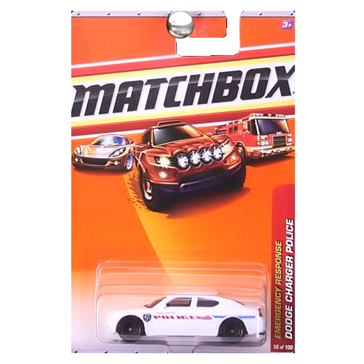 2010 Matchbox Emergency Response #58 White Shreveport Police Dodge Charger Police Car - Die-Cast Model Toy for Kids, Collectors & Emergency Vehicle Enthusiasts - Perfect for Playtime, Display & Gift Giving