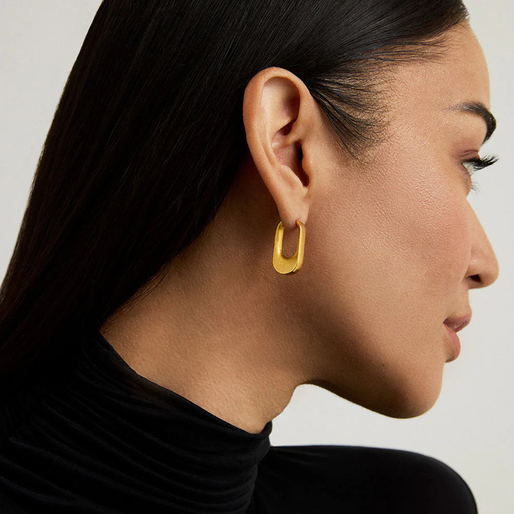 Dean Davidson Crosby Hinged Huggie Hoop Earrings for Women - 14K Gold Plated Small Hoop Earrings - Minimalist Everyday Jewelry for Work, Date Night & Gifts