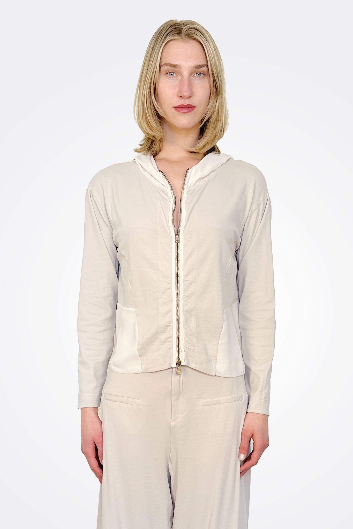 Comfort Fit Hooded Zip Jacket for Men & Women - Pearl Grey - Lightweight & Warm - Perfect for Outdoor Activities, Hiking & Casual Wear