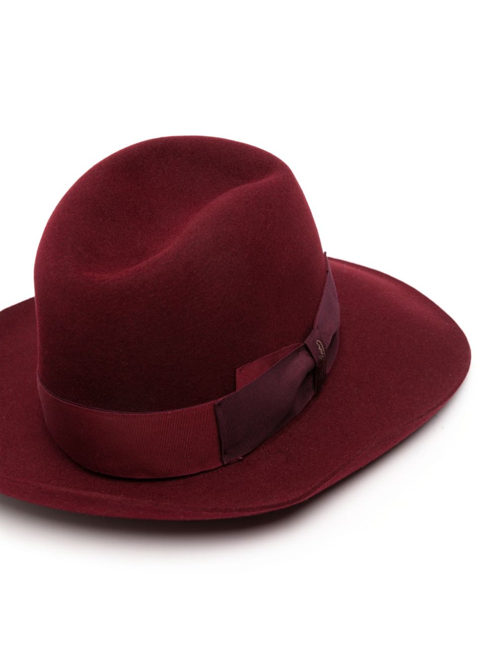 Borsalino Bordeaux Fedora Hat for Men & Women - Classic Wool Felt Dress Hat with Wide Brim - Perfect for Weddings, Parties & Outdoor Events