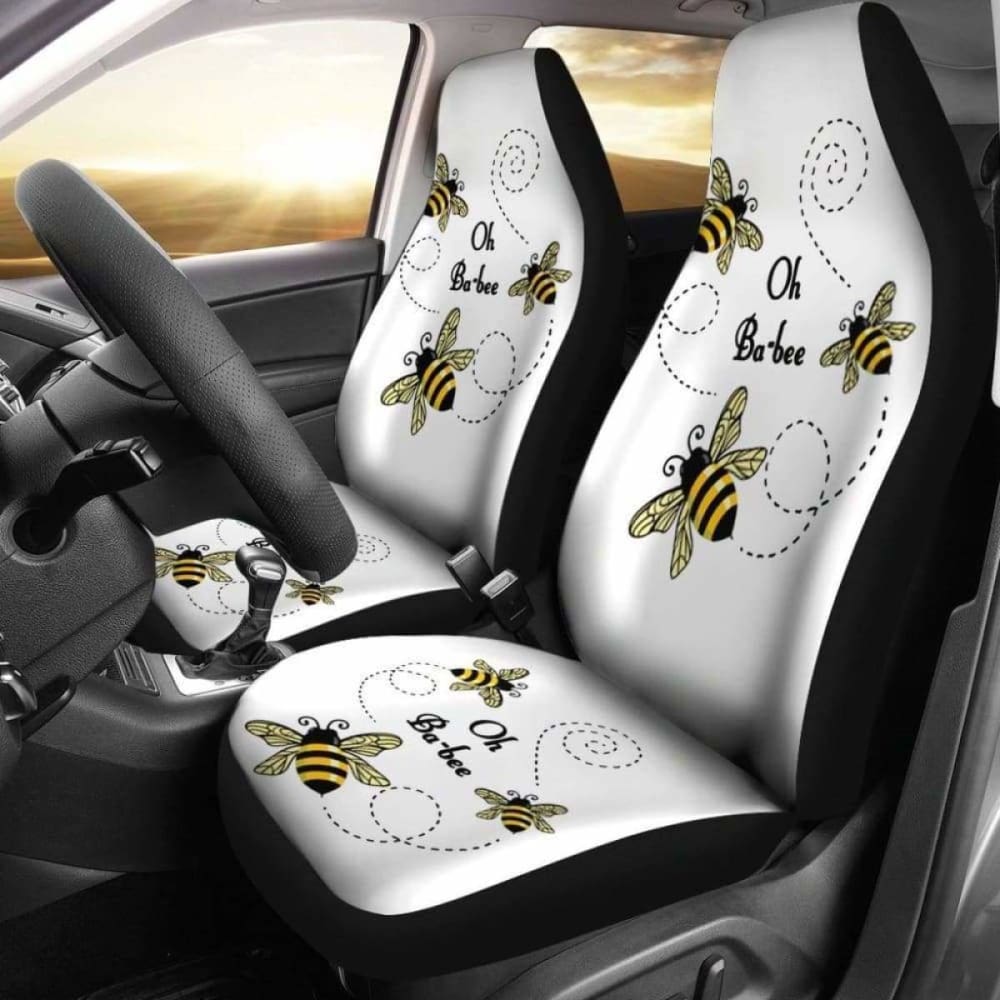 Premium Bee Print Car Seat Covers - Universal Fit for Cars, Trucks & SUVs - Soft & Durable Seat Protectors - Perfect for Family Road Trips, Daily Commutes and Pet-Friendly Vehicles