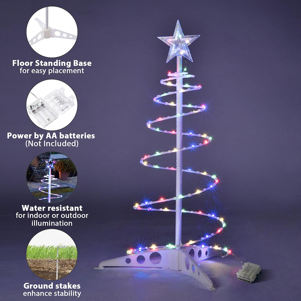 2ft Small Pre-Lit Spiral Christmas Tree with Battery Operation - Perfect for Tabletop Decor, Office, and Home Holiday Display | TheLAShop