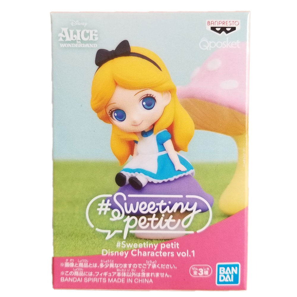 Disney Banpresto Sweetiny Petit Alice with Purple Mushroom Figure - Cute Anime Collectible for Home Decor, Office Display, and Gift for Disney Fans