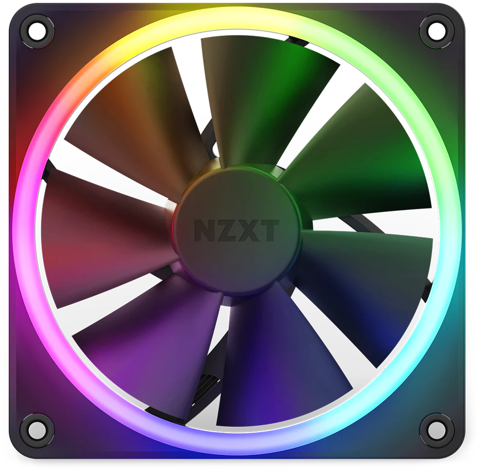 NZXT F120 RGB 120mm Case Fan - Matte Black - High Performance Cooling for PC Gaming, Workstation & Home Office Setup