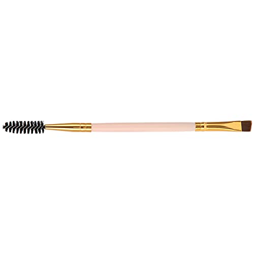 Double Ended Eyebrow & Eye Makeup Brush - Professional Pink Cosmetic Brush for Precise Brows & Eyeshadow Application | Perfect for Parties, Weddings & Daily Makeup Routines