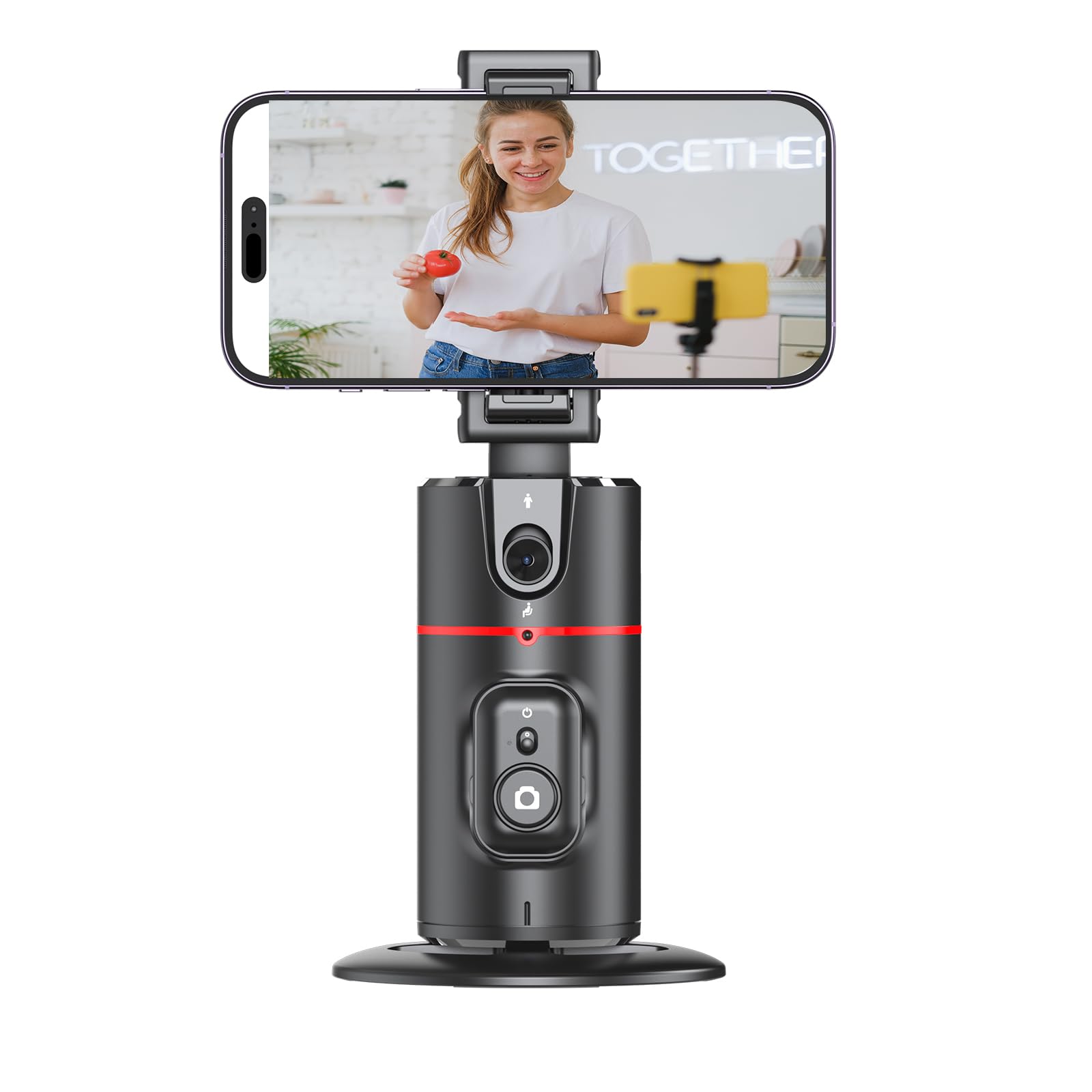 Auto Face Tracking Phone Holder with Remote Control - Foldable 360° Rotation Tripod Stand for iPhone & Android, No App Needed, Gesture & Voice Control - Perfect for Live Streaming, Vlogging, Video Calls, TikTok & YouTube Content Creation