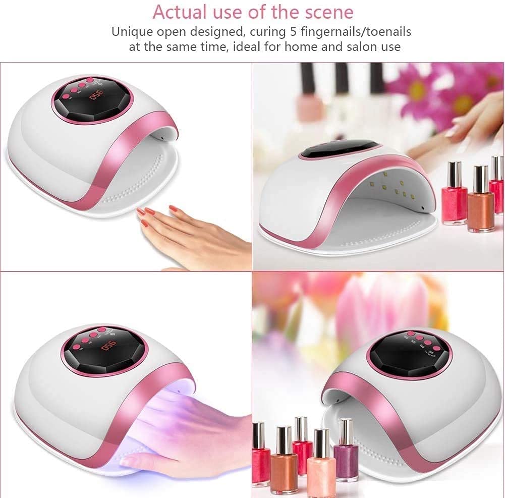 72W Fast UV LED Nail Dryer & Gel Polish Curing Lamp - Professional Nail Art Tool with 4 Timer Settings & Auto Sensor for Fingernails & Toenails - Perfect for Salon, Home Manicure & Pedicure