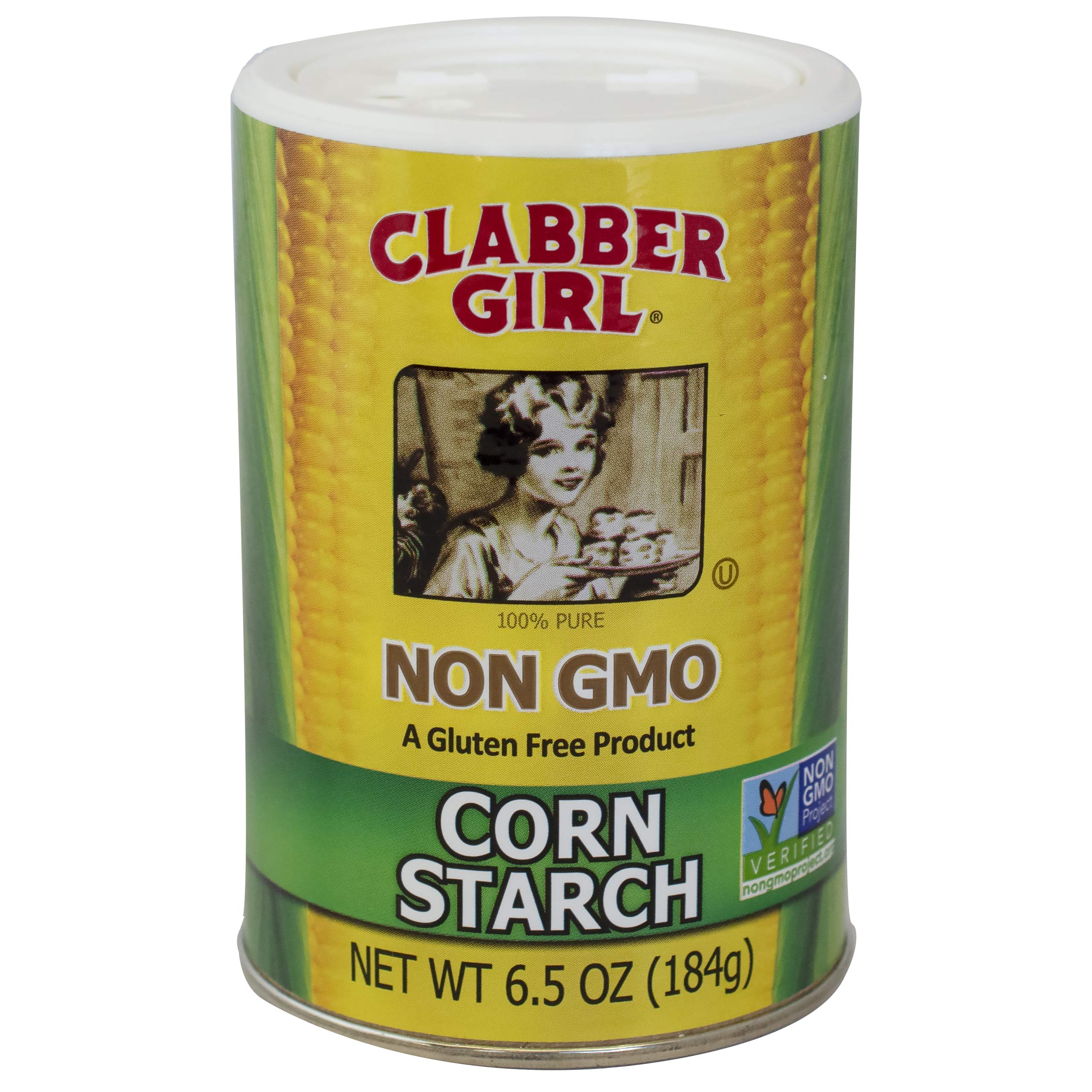 Clabber Girl Non-GMO Gluten-Free Corn Starch 6.5oz (Pack of 12) - Perfect for Baking, Thickening Sauces & Gluten-Free Recipes