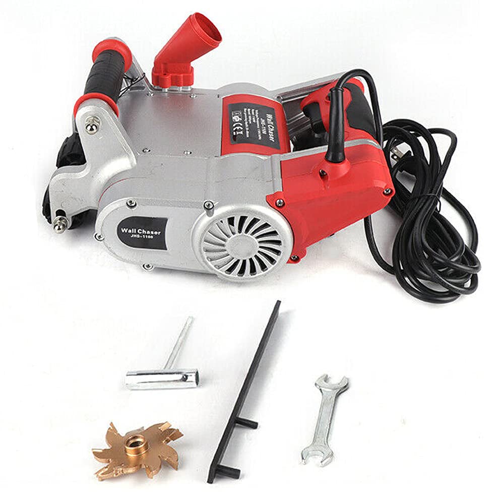 110V 1100W 2000RPM Electric Wall Chaser Concrete Cutter - Professional Tile & Marble Groove Cutting Machine for Concrete, Brick & Stone - Perfect for Construction, Renovation & DIY Projects