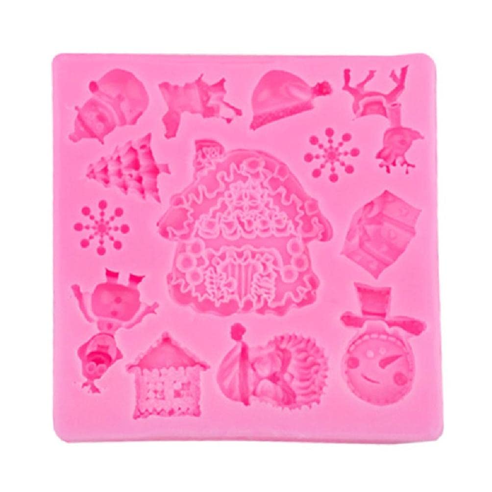 Christmas Baking Molds Set - Silicone Fondant & Chocolate Molds for Cake Decorating - 12-Piece Kitchen Baking Accessories with Holiday Shapes (Santa, Snowflake, Tree) - Perfect for Holiday Desserts, DIY Gifts & Party Treats