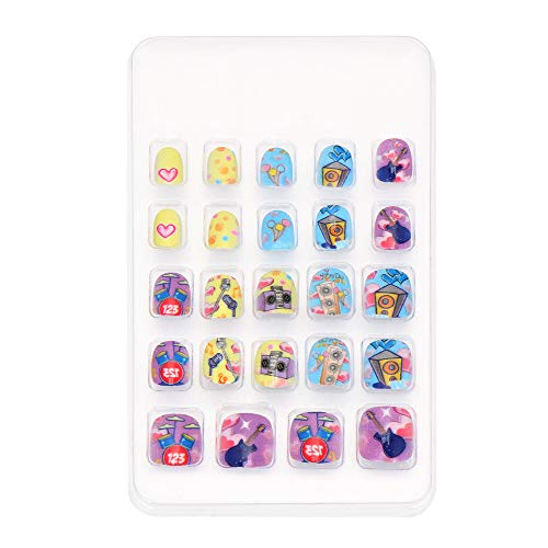 24-Piece Kids Press-On Nails Kit - Safe Artificial Nails for Girls, Easy Manicure Tools with Adhesive, Reusable Fake Nails for Children (Style 06) - Perfect for Birthday Parties, Playdates & Special Occasions