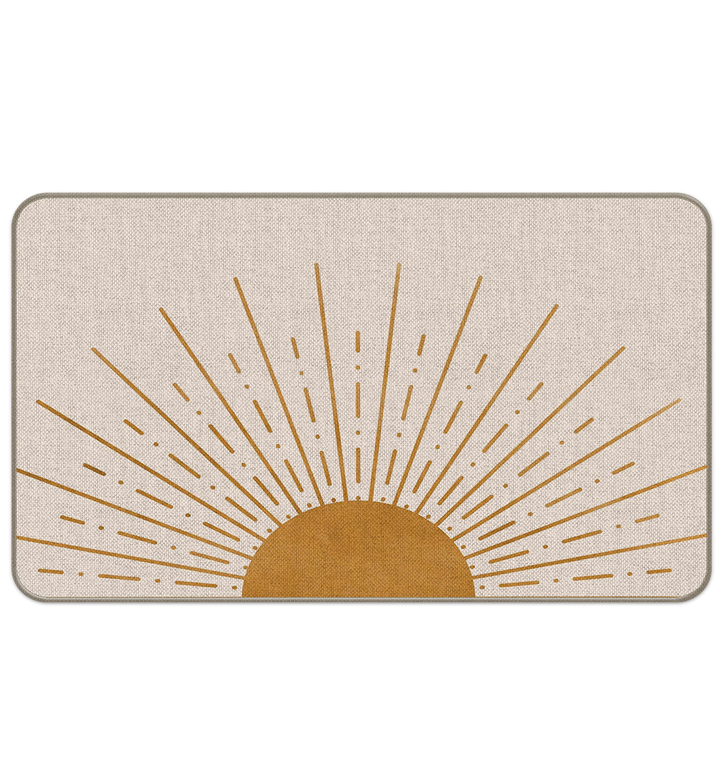 Boho Sunrise Sunset Doormat 17x30 Inch - Modern Bohemian Entrance Mat for Front Door, Porch, Patio - Non-Slip Indoor Outdoor Decor for Home & Garden
