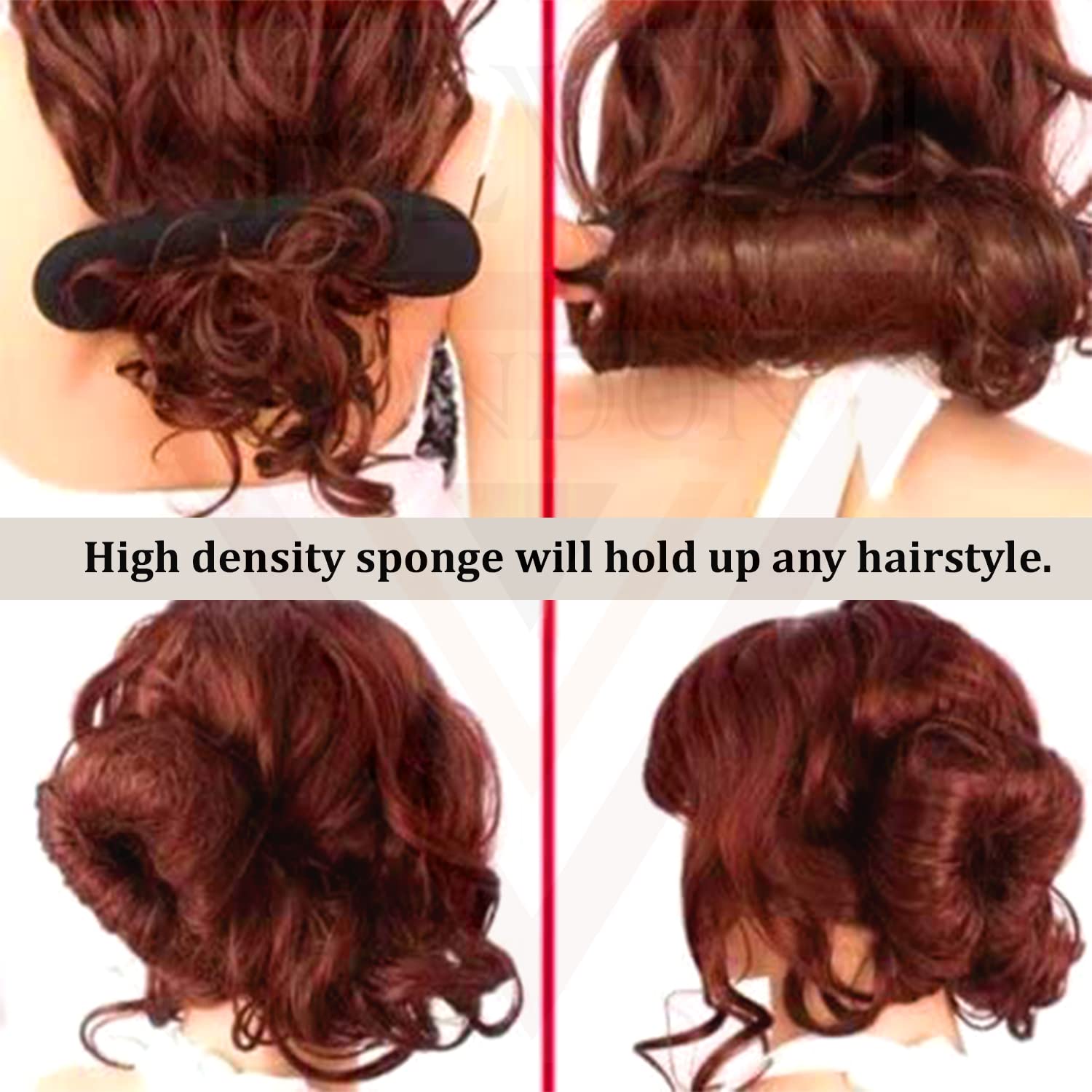 2Pcs Magic Hair Bun Maker & Donut Twister - Hair Styling Wraps, Roll Clips for Ponytail & French Twist - Women's Hair Accessories (Black) - Perfect for Work, Party & Everyday Hairstyles