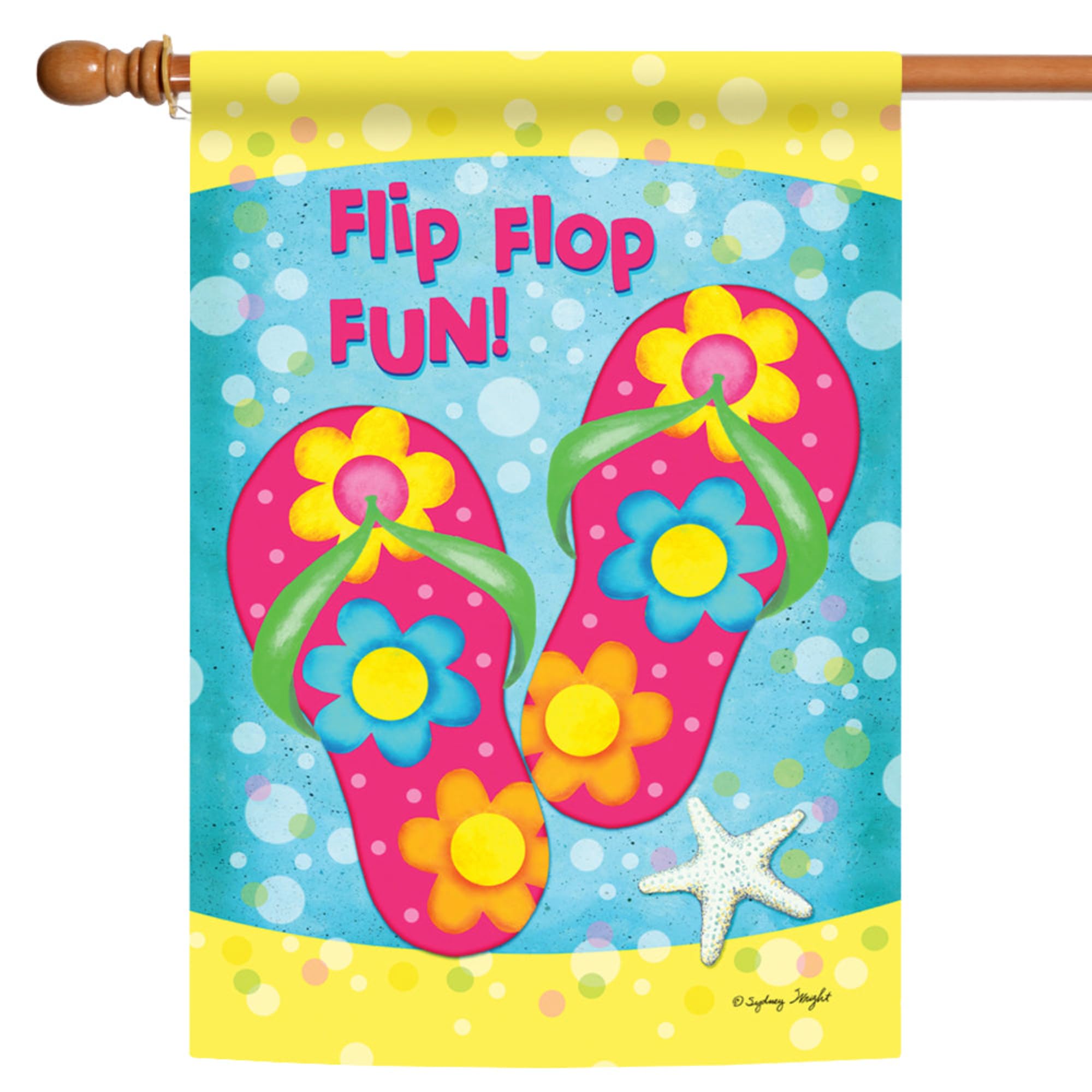 Toland Home Garden 1010052 Double Sided Summer Flip Flop Fun Outdoor Garden Flag - 28x40 Inch Decorative House, Beach & Yard Flag for Summer Decor, Patio Parties & Coastal Themed Events