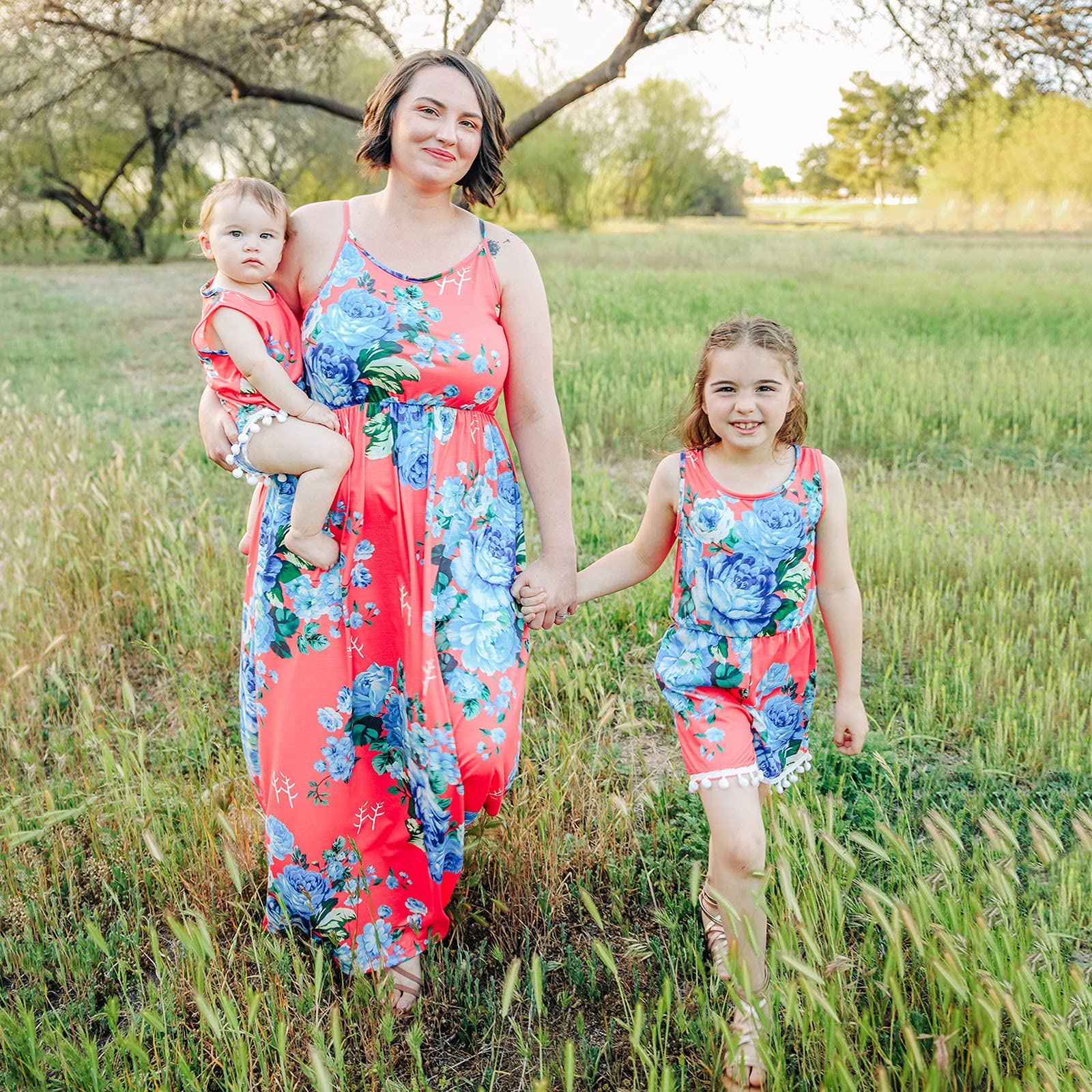 IFFEI Mommy and Me Matching Summer Sundress - Spaghetti Strap Casual Beach Dress Set with Headband for Women and Girls | Perfect for Family Photos, Vacations, and Outdoor Activities